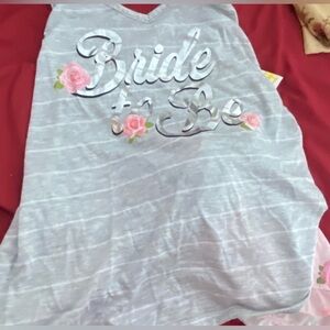 Cherish Bride To Be Gray Tank Top with Pink Rose Accents